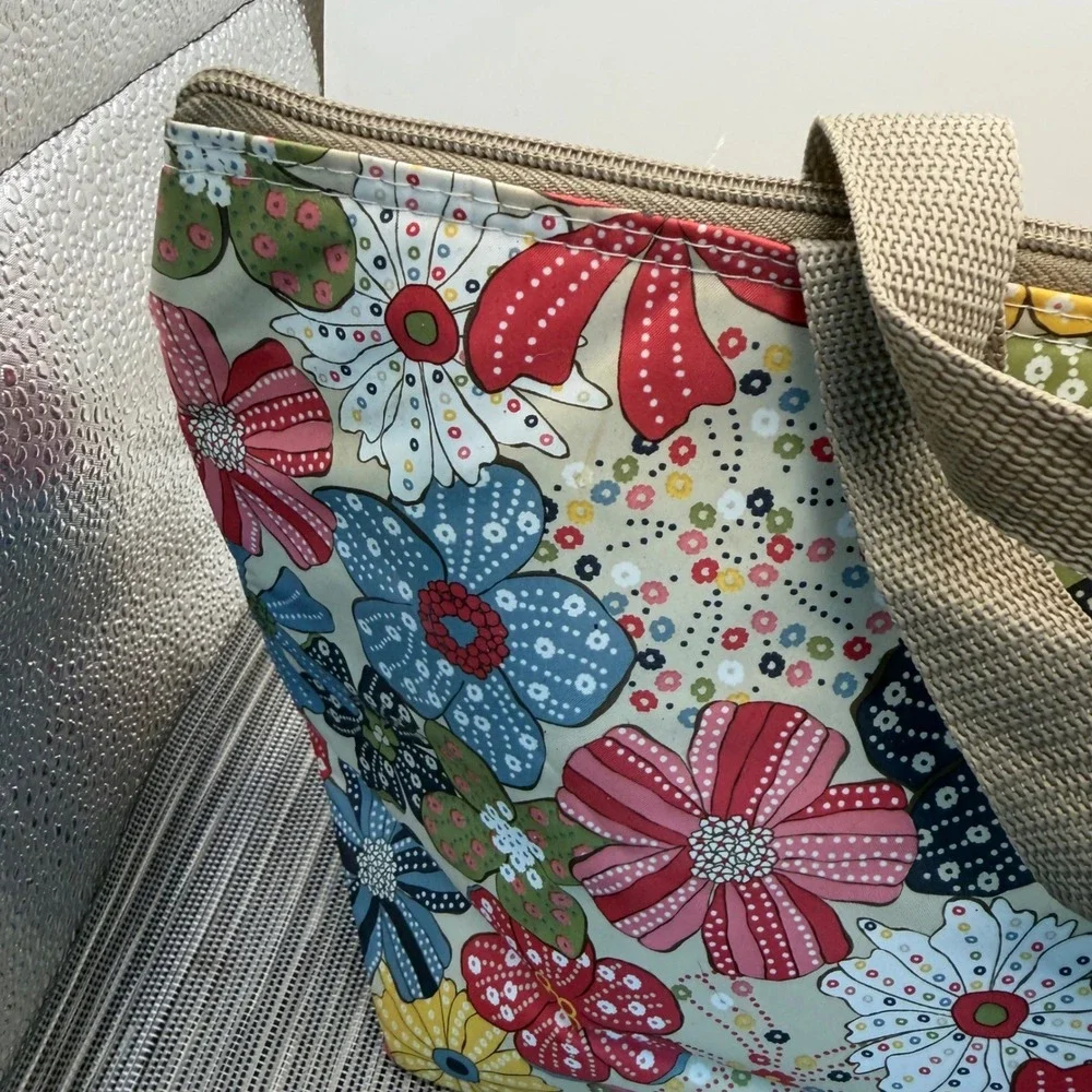 Thirty-One Thermal Tote Insulated Lunch Bag Floral Print Multi-Color Polyester